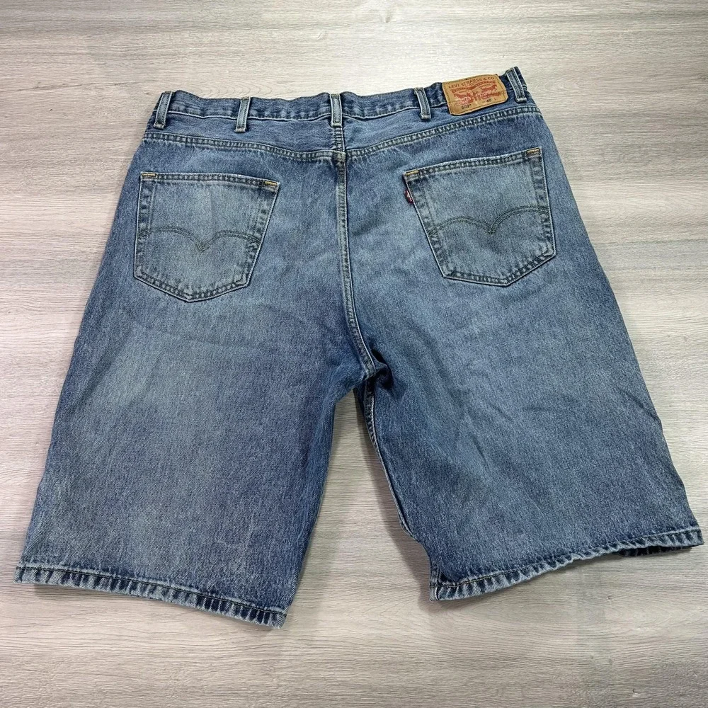 Levis 569 Denim‎ Shorts Mens 40 Blue Loose Fit Zip Fly 5 Pocket Long Jorts Baggy